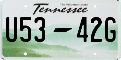 TN license plate U5342G
