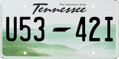 TN license plate U5342I