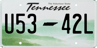 TN license plate U5342L