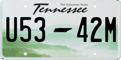 TN license plate U5342M