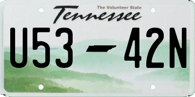 TN license plate U5342N