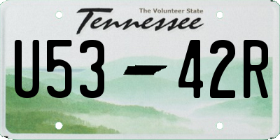 TN license plate U5342R