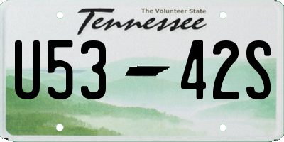TN license plate U5342S