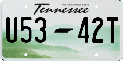 TN license plate U5342T