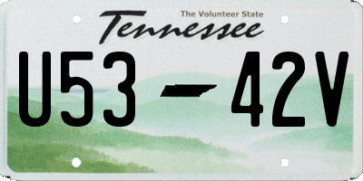 TN license plate U5342V