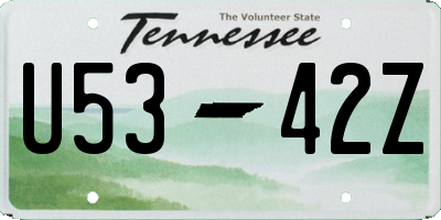 TN license plate U5342Z