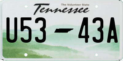 TN license plate U5343A