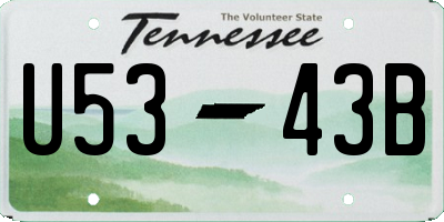 TN license plate U5343B