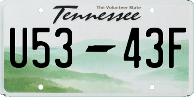 TN license plate U5343F