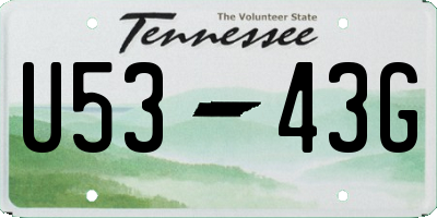 TN license plate U5343G