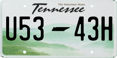 TN license plate U5343H