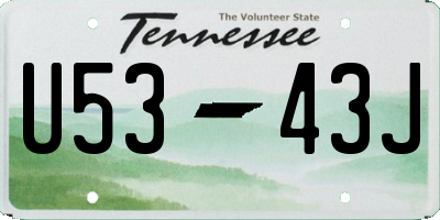 TN license plate U5343J