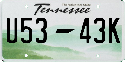 TN license plate U5343K