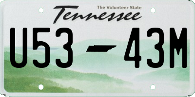 TN license plate U5343M