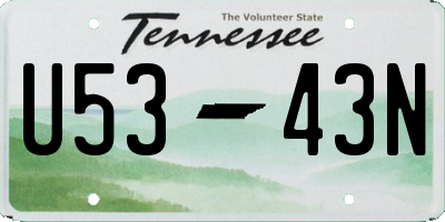 TN license plate U5343N