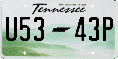 TN license plate U5343P