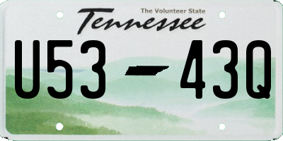 TN license plate U5343Q