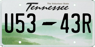 TN license plate U5343R