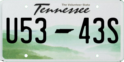 TN license plate U5343S