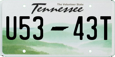 TN license plate U5343T