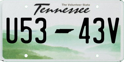 TN license plate U5343V
