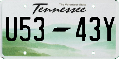 TN license plate U5343Y