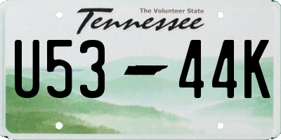TN license plate U5344K