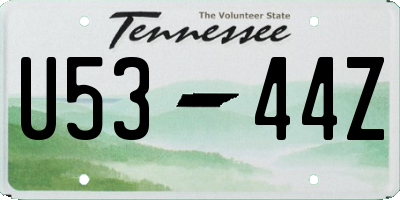 TN license plate U5344Z