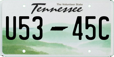 TN license plate U5345C