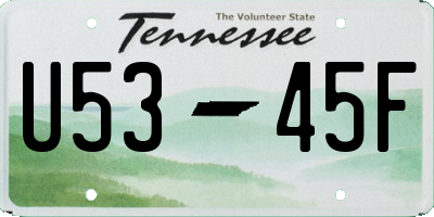 TN license plate U5345F