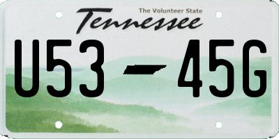 TN license plate U5345G