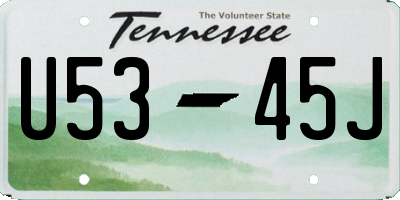 TN license plate U5345J