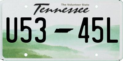 TN license plate U5345L
