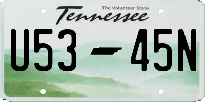 TN license plate U5345N