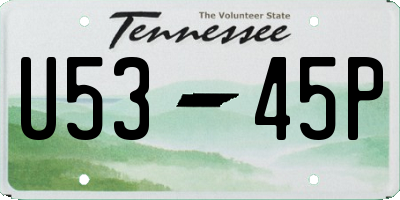 TN license plate U5345P