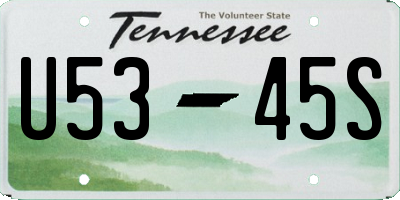 TN license plate U5345S