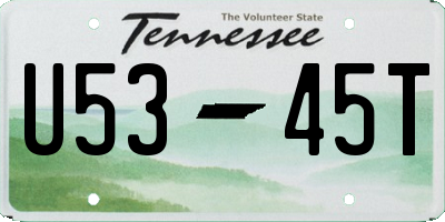 TN license plate U5345T