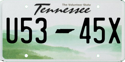 TN license plate U5345X