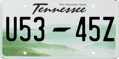 TN license plate U5345Z