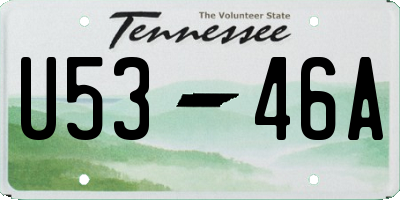 TN license plate U5346A