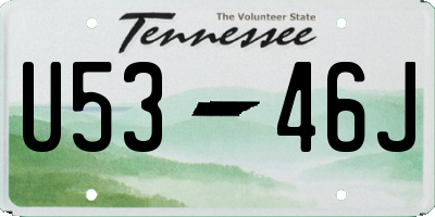 TN license plate U5346J