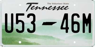 TN license plate U5346M