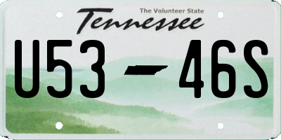 TN license plate U5346S