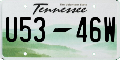 TN license plate U5346W