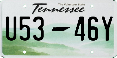 TN license plate U5346Y