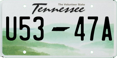 TN license plate U5347A
