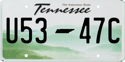 TN license plate U5347C