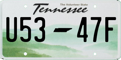 TN license plate U5347F
