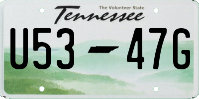 TN license plate U5347G