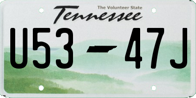 TN license plate U5347J